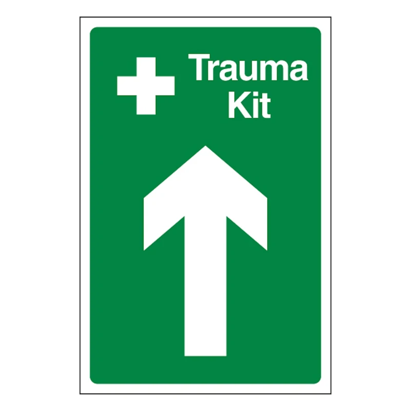 V Safety Trauma Kit Arrow Up 400 x 600 mm - Glow In The Dark 1mm Rigid Plastic