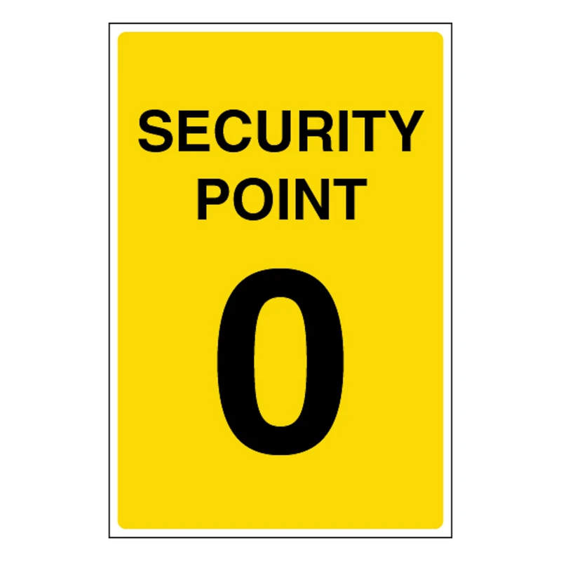 V Safety Security Point 0 400 x 600 mm - Glow In The Dark 1mm Rigid Plastic - Image 1