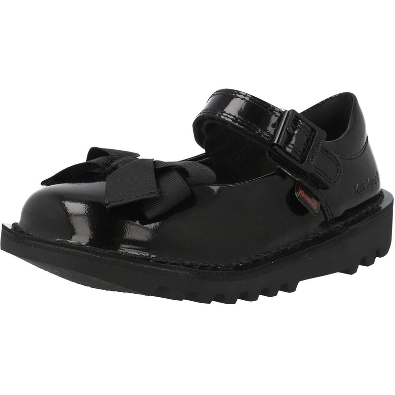 Kickers Kick Mary Jane Bow Shoe, Black, 1 UK Child