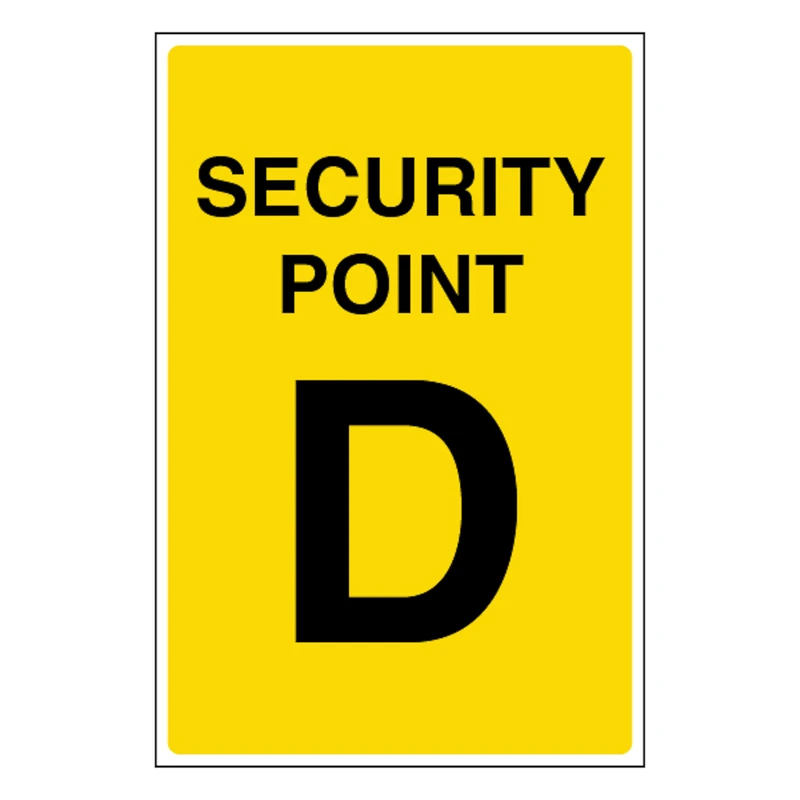 V Safety Security Point D 400 x 600 mm - Glow In The Dark 1mm Rigid Plastic
