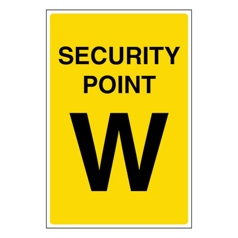 V Safety Security Point W 400 x 600 mm - Glow In The Dark 1mm Rigid Plastic