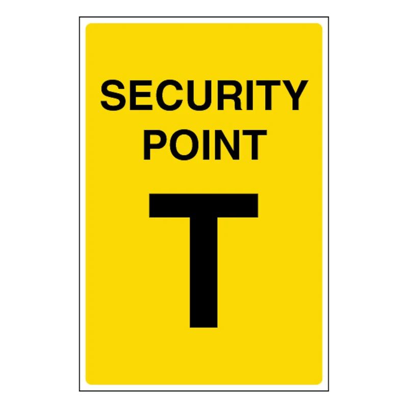 V Safety Security Point T 400 x 600 mm - Glow In The Dark 1mm Rigid Plastic