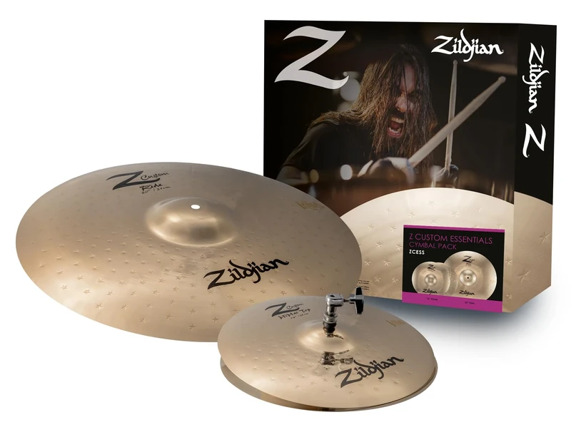 Zildjian Z Custom Essentials Cymbal Pack – 14” Hi-Hats & 20” Ride – Bright, Powerful Cymbals for Rock, Metal & Punk – Bold Sound with Brilliant Finish – ZCESS