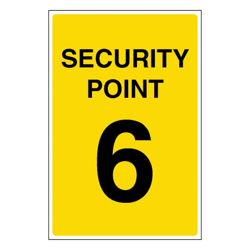 V Safety Security Point 6 400 x 600 mm - Glow In The Dark 1mm Rigid Plastic