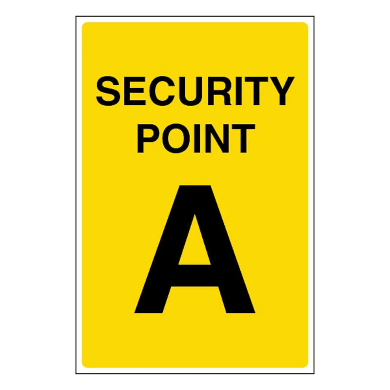 V Safety Security Point A 400 x 600 mm - Glow In The Dark 1mm Rigid Plastic