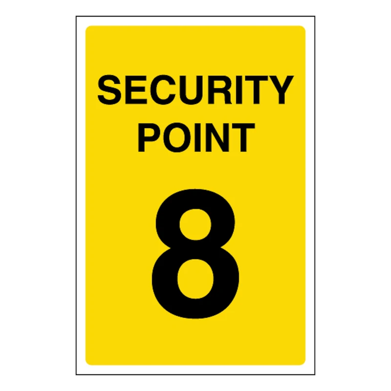 V Safety Security Point 8 400 x 600 mm - Glow In The Dark 1mm Rigid Plastic