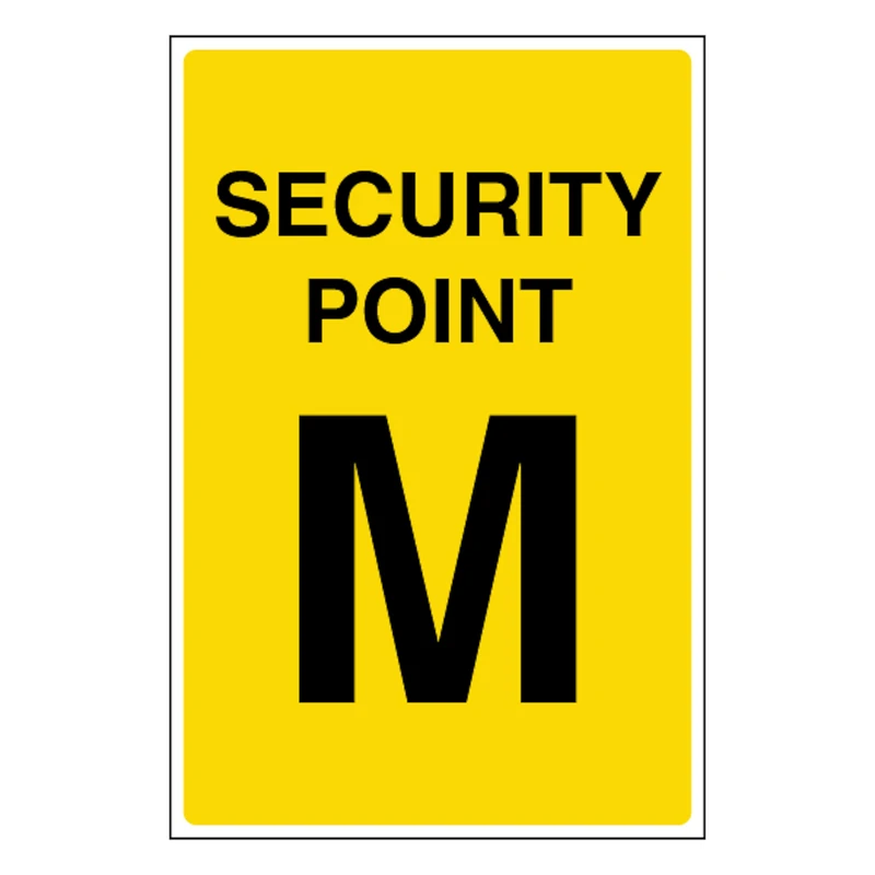 V Safety Security Point M 400 x 600 mm - Glow In The Dark 1mm Rigid Plastic