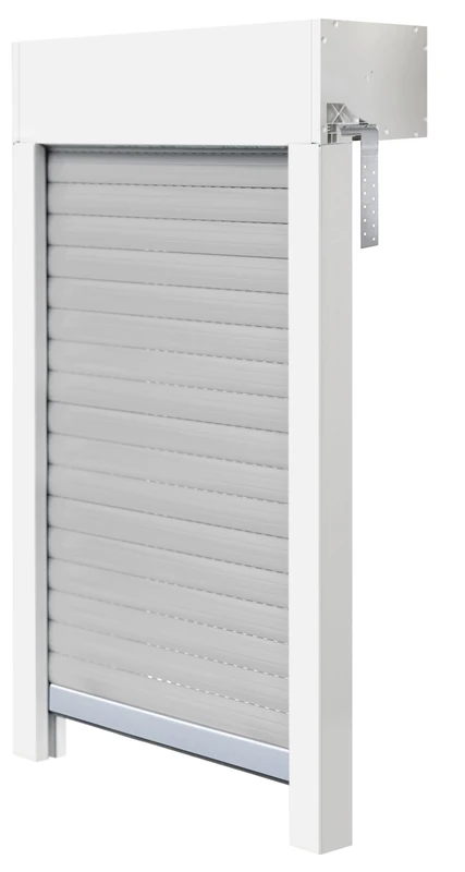 Schellenberg 39052 Roller Shutter Set for Windows, Mini Roller Shutter System, PVC, 75 x 75 cm, White/Grey, Can be Shortened in Height, Width, Includes EPS Insulation and Accessories for Self-Assembly