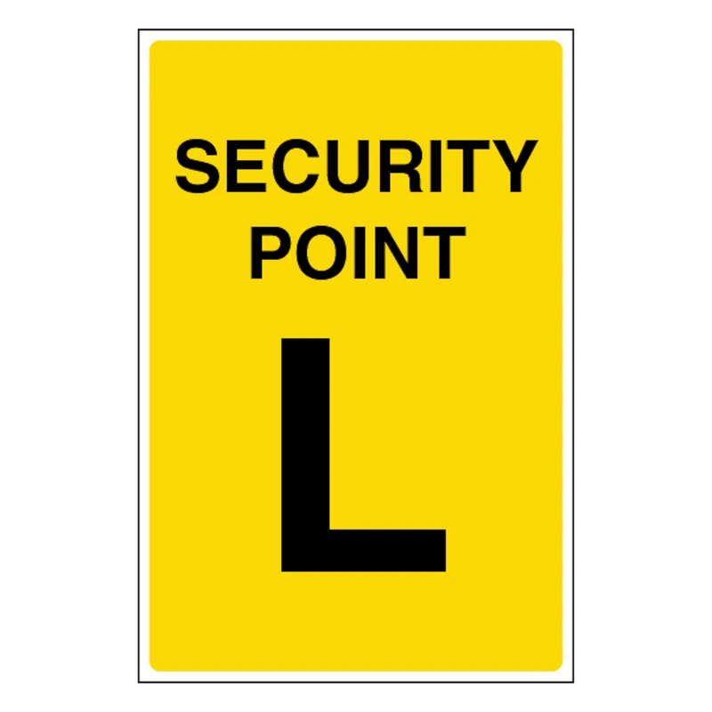 V Safety Security Point L 400 x 600 mm - Glow In The Dark 1mm Rigid Plastic