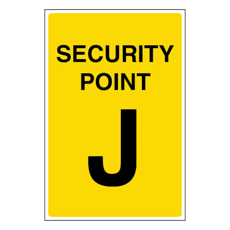 V Safety Security Point J 400 x 600 mm - Glow In The Dark 1mm Rigid Plastic