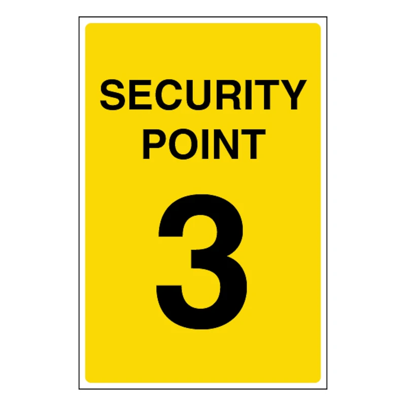 V Safety Security Point 3 400 x 600 mm - Glow In The Dark 1mm Rigid Plastic