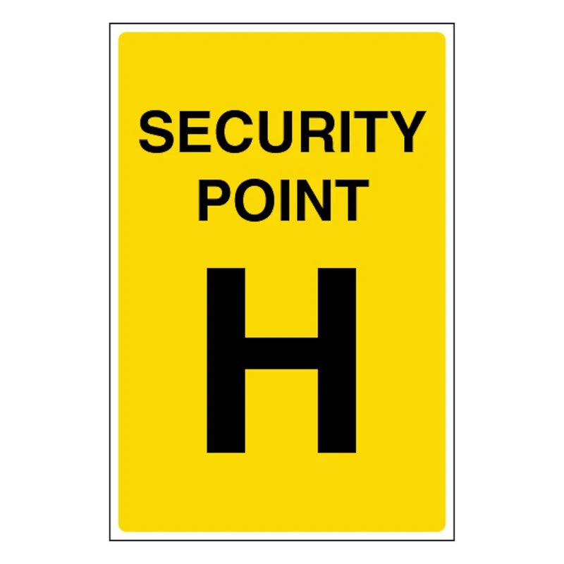 V Safety Security Point H 400 x 600 mm - Glow In The Dark 1mm Rigid Plastic