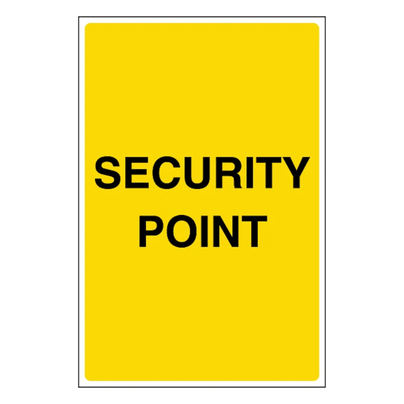 V Safety Security Point 400 x 600 mm - Glow In The Dark 1mm Rigid Plastic
