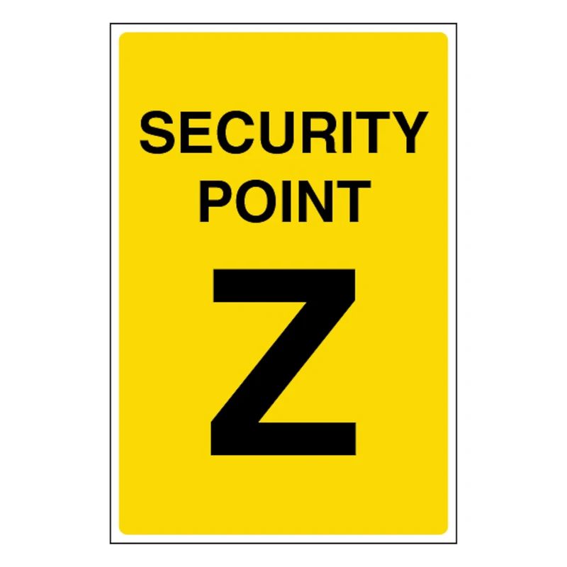 V Safety Security Point Z 400 x 600 mm - Glow In The Dark 1mm Rigid Plastic