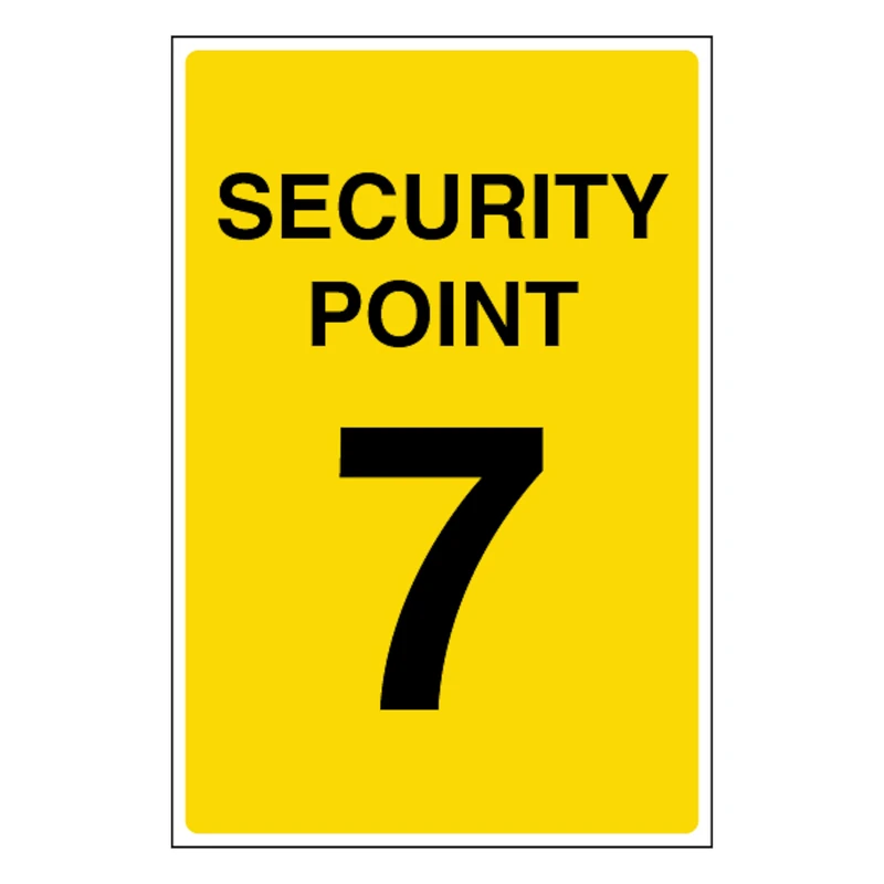 V Safety Security Point 7 400 x 600 mm - Glow In The Dark 1mm Rigid Plastic