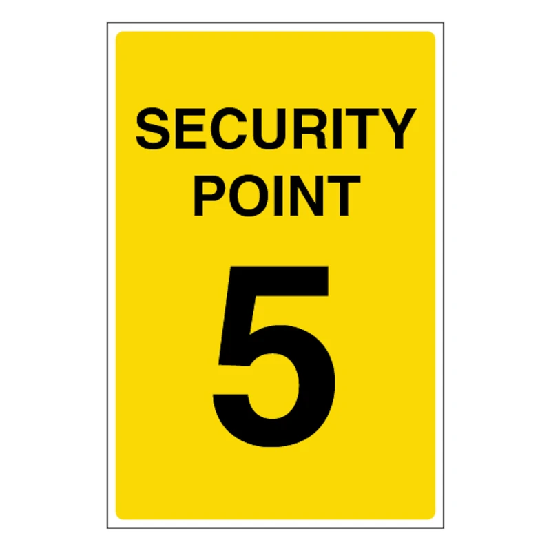 V Safety Security Point 5 400 x 600 mm - Glow In The Dark 1mm Rigid Plastic