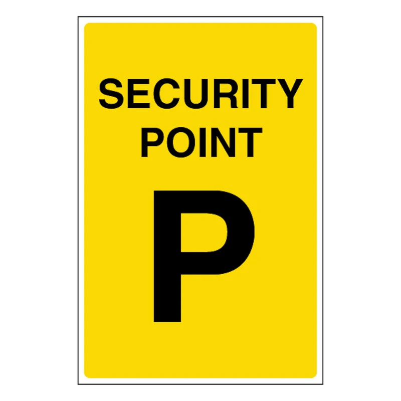 V Safety Security Point P 400 x 600 mm - Glow In The Dark 1mm Rigid Plastic
