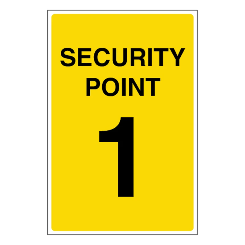 V Safety Security Point 1 400 x 600 mm - Glow In The Dark 1mm Rigid Plastic