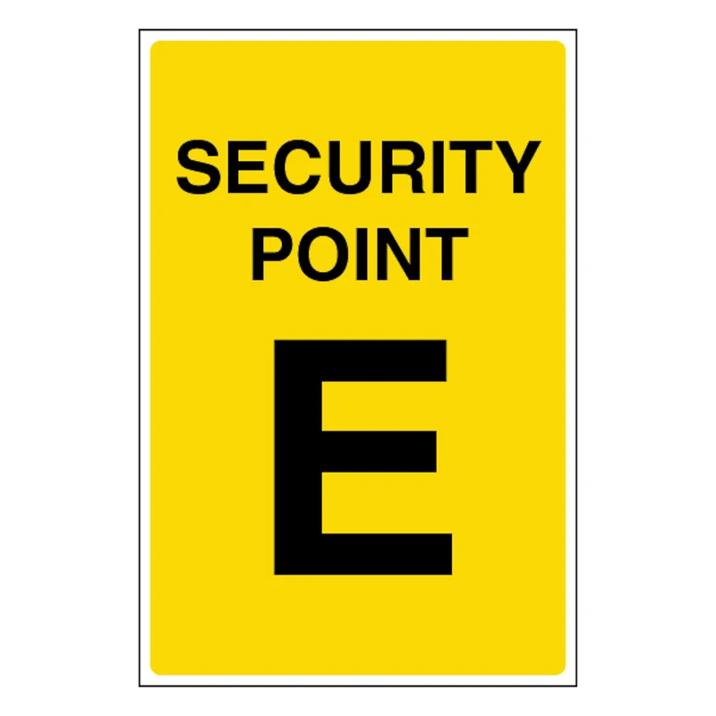 V Safety Security Point E 400 x 600 mm - Glow In The Dark 1mm Rigid Plastic