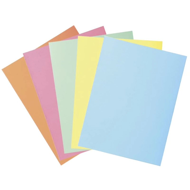 Exacompta - Ref 332100E - Box of 10 Packs of 5 Rigid folders with 2 Flaps Super 210 g/m² - Pastel Colours - PEFC™ Certified folders - Size 24 x 32 cm for A4 Size - 5 Assorted Colours