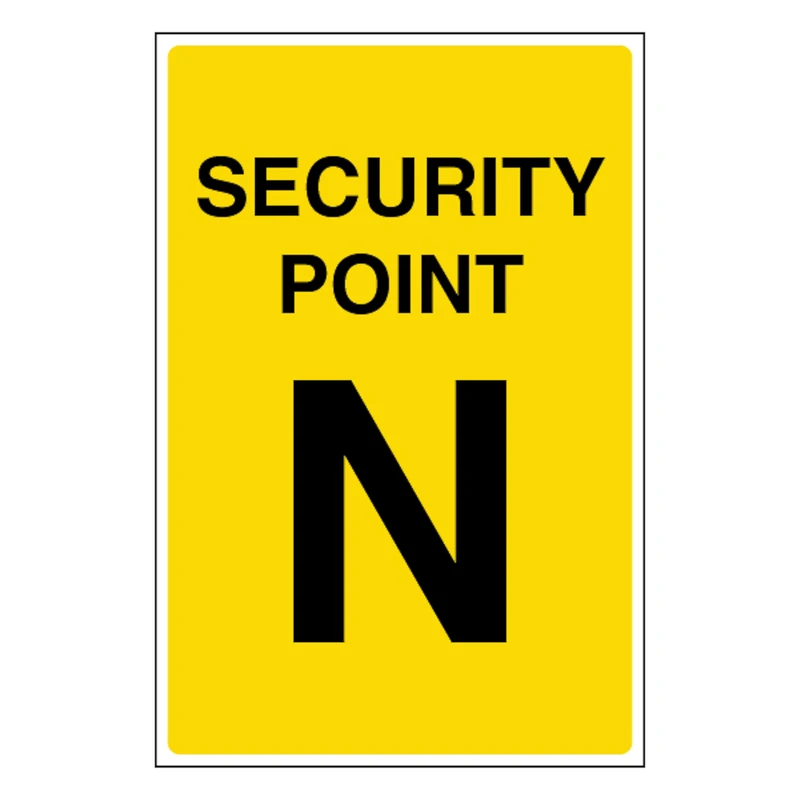 V Safety Security Point N 400 x 600 mm - Glow In The Dark 1mm Rigid Plastic