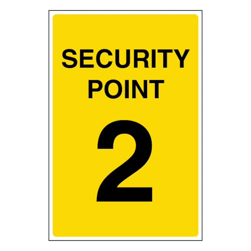 V Safety Security Point 2 400 x 600 mm - Glow In The Dark 1mm Rigid Plastic
