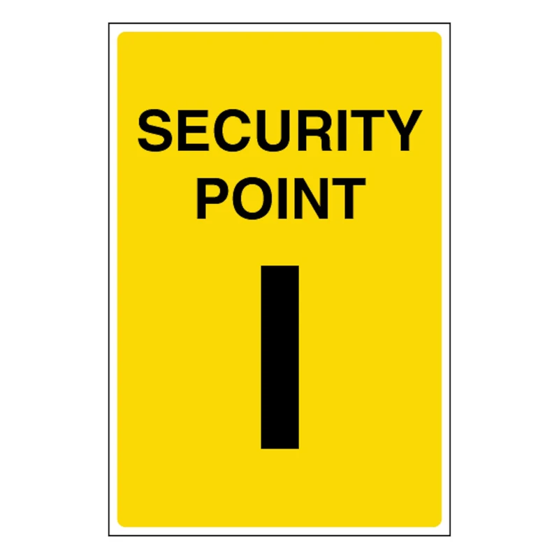 V Safety Security Point I 400 x 600 mm - Glow In The Dark 1mm Rigid Plastic