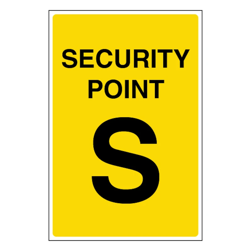 V Safety Security Point S 400 x 600 mm - Glow In The Dark 1mm Rigid Plastic
