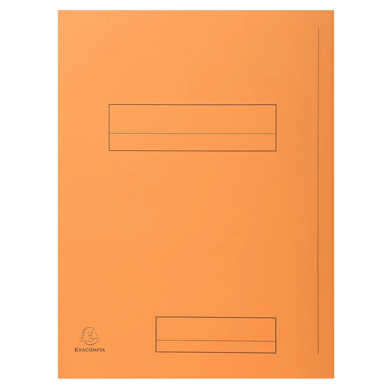 Exacompta - Ref 335007E - Box of 5 Packs of 50 Printed Rigid folders with 2 Flaps Super 210 g/m² - Pastel Colours - PEFC™ Certified folders - Size 24 x 32 cm for A4 Format - Orange