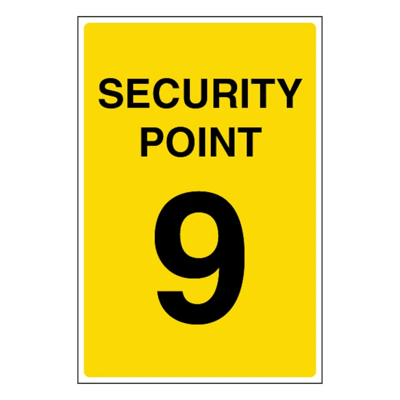 V Safety Security Point 9 400 x 600 mm - Glow In The Dark 1mm Rigid Plastic
