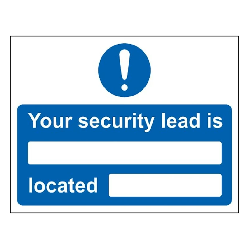 V Safety Your Security Lead Is Located 600 x 450 mm - Glow In The Dark Self Adhesive Vinyl