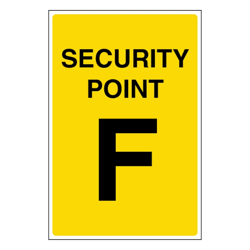 V Safety Security Point F 400 x 600 mm - Glow In The Dark 1mm Rigid Plastic