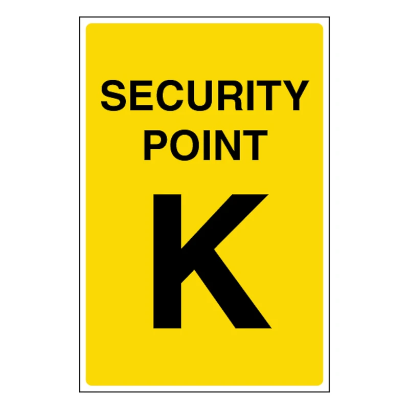 V Safety Security Point K 400 x 600 mm - Glow In The Dark 1mm Rigid Plastic