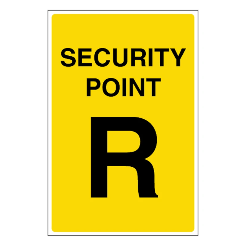 V Safety Security Point R 400 x 600 mm - Glow In The Dark 1mm Rigid Plastic