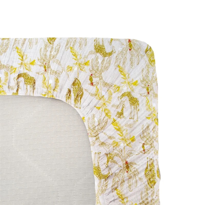 DOMIVA Jersey Fitted Sheet with Honey Moon Print 70 x 140 cm