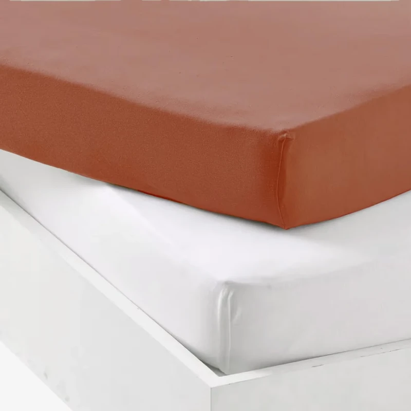 Mon PTIT DODO Set of 1 PU Underlay + 1 Fitted Sheet White/Tomette 60 x 120 cm