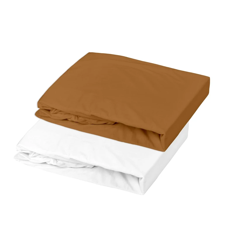 Mon PTIT Dodo Set of 1 PU Underlay + 1 Fitted Sheet 70 x 140 cm White/Caramel