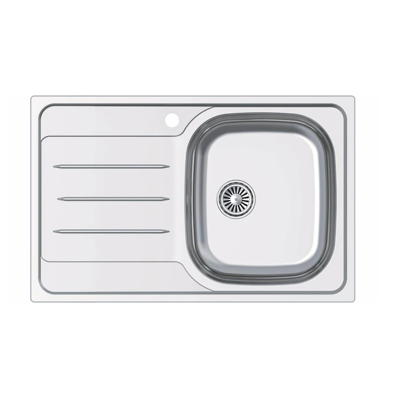 CATA CDL-1EI /A Square Sink Draining Board Furniture Installation 45 cm Base Absorbent Bottom Stainless Steel Valve Basket Finish Inx