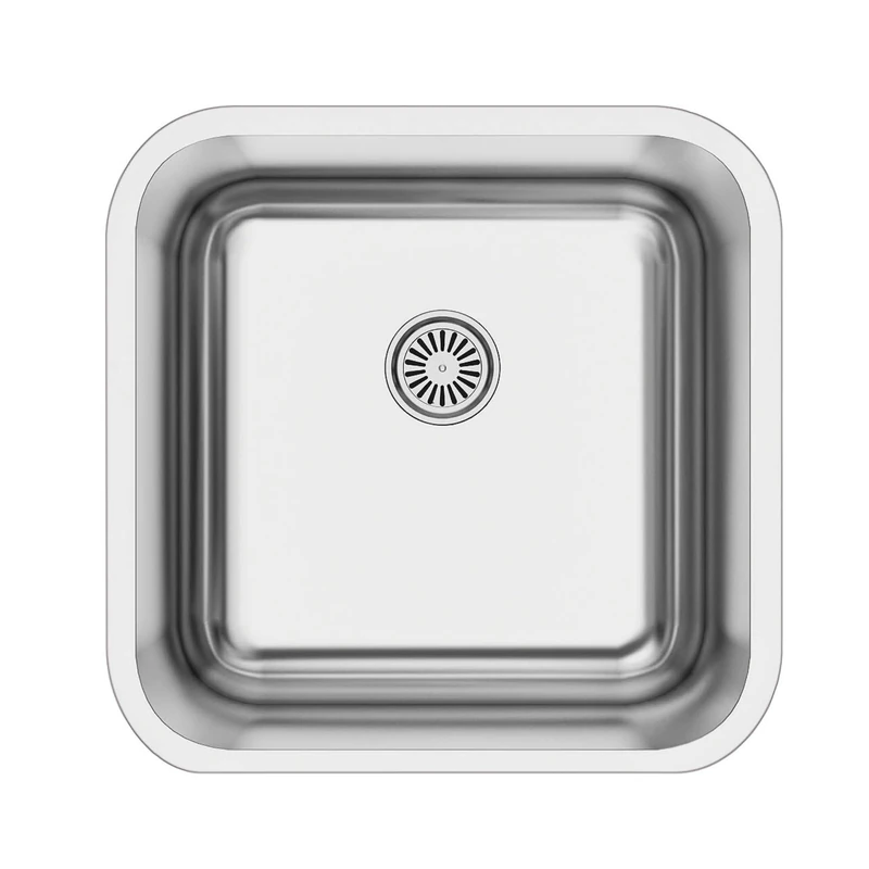 EDESA Fuji BE 40X40 1C R-60 /A Undercounter Sink Intalación Furniture 45 cm 1 Square Basin Base Absorbent Base Stainless Steel Finish