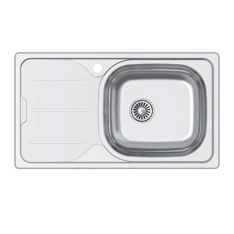 CATA Sink CDS-1 EI/A Square Basin Drainer Installation Furniture 45 cm Base Absorbent Bottom Stainless Steel Valve Basket Finish Stainless Steel