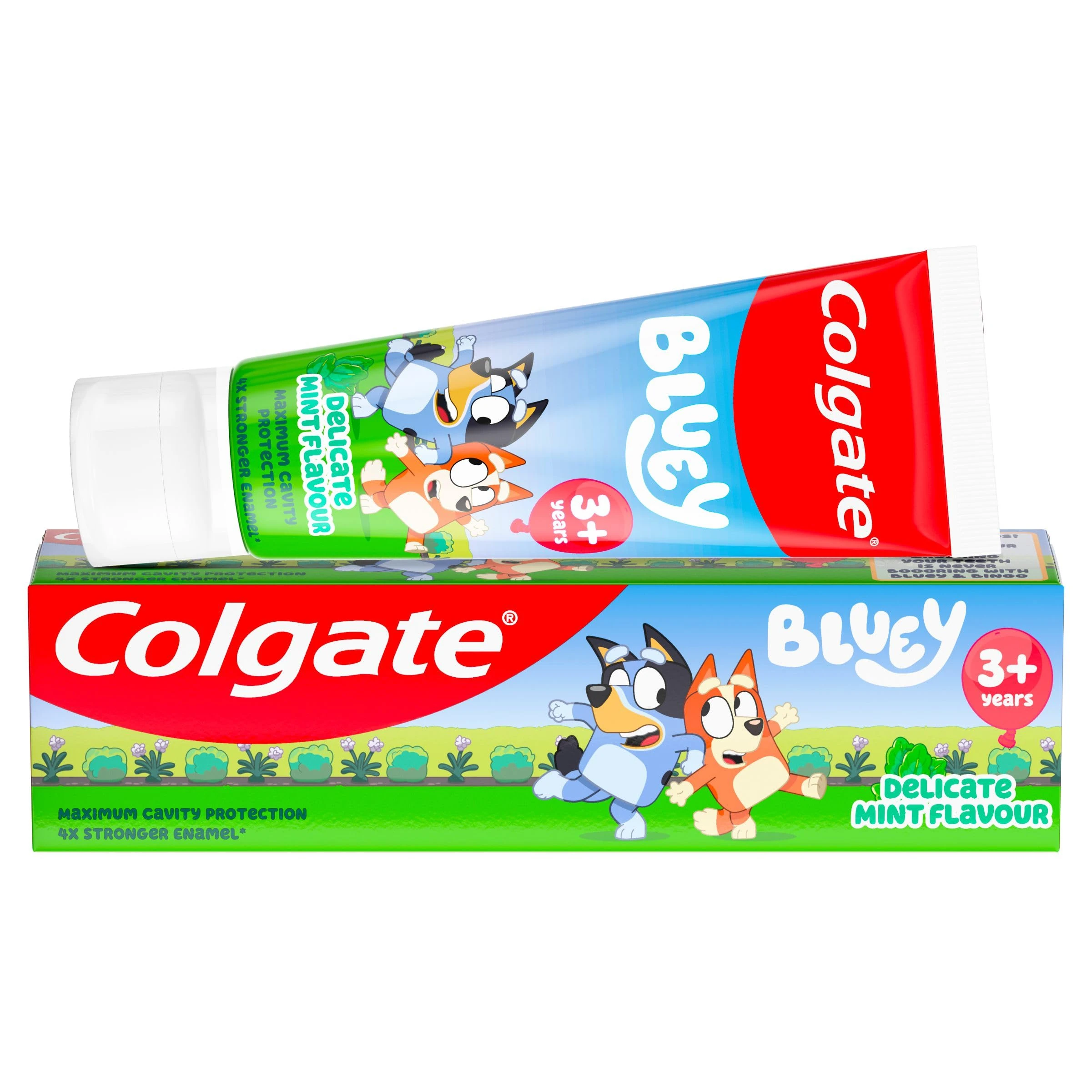 Colgate Kids Bluey Mint-Flavoured Fluoride Toothpaste 3+ Years – Gentle Toothpaste for Kids – Contains Dentist-Recommended Level of Fluoride – Maximum Cavity Protection – 4X Stronger Enamel*