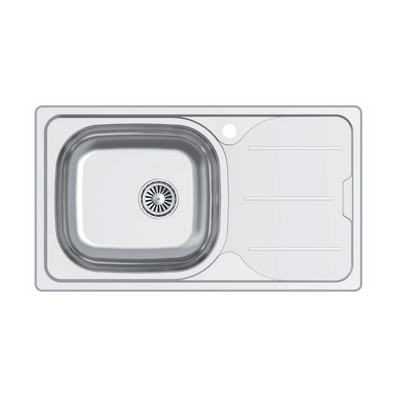 CATA Sink CDS-1 ED/A Square Basin Drainer Installation Furniture 45 cm Base Absorbent Bottom Stainless Steel Valve Basket Finish Stainless Steel