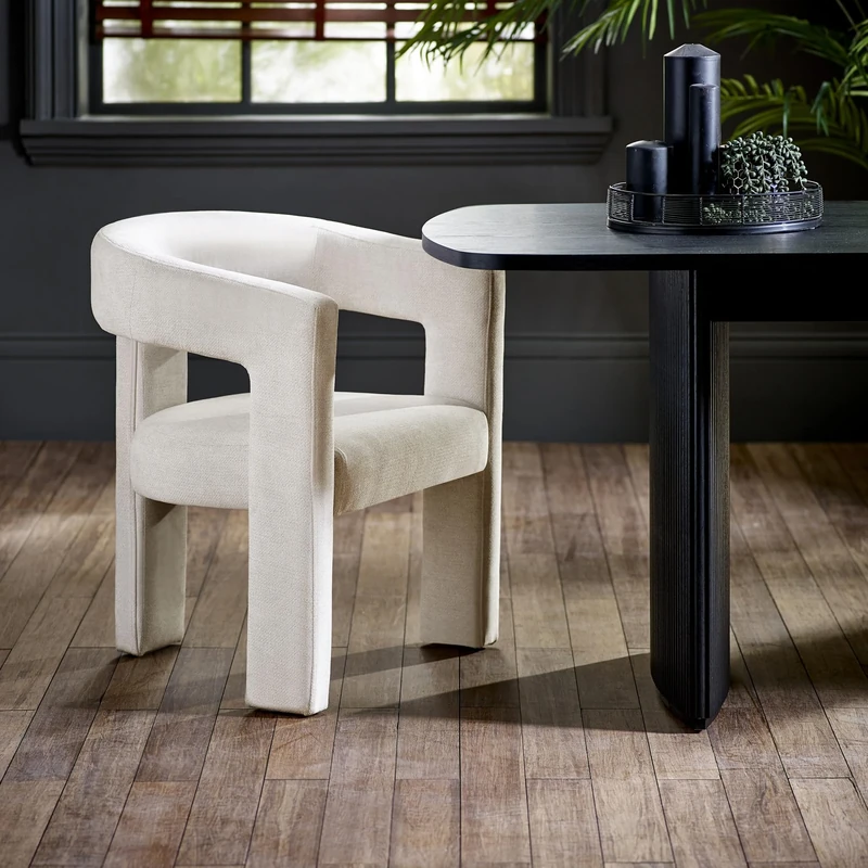 Julian Bowen Elara Cream Chenille Upholstered Chair