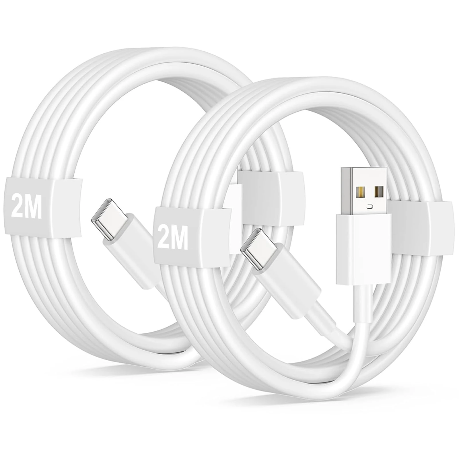 iPhone 15 16 17 Carplay Cable, 2M 2Pack USB A to USB C Charging Cable for iPhone 15 16e, Type C Charger Cord Fast Charging Lead for iPhone 17 16 15 Pro Max/16 Plus,iPad Pro, Type C Car Charger Cord