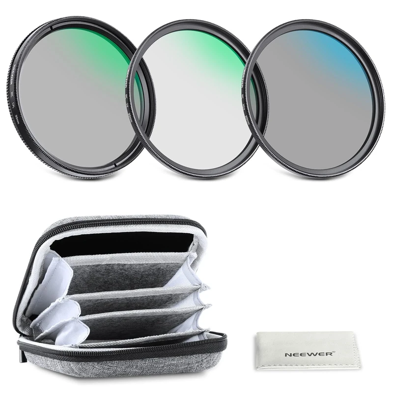 NEEWER 95mm UV CPL ND Lens Filter Kit with Hard Shell Storage Case, Multicoated Optical Glass & Aluminum Alloy Frame, UV + Circular Polarizing (CPL) + Neutral Density (ND4) Filter for 95mm Camera Lens