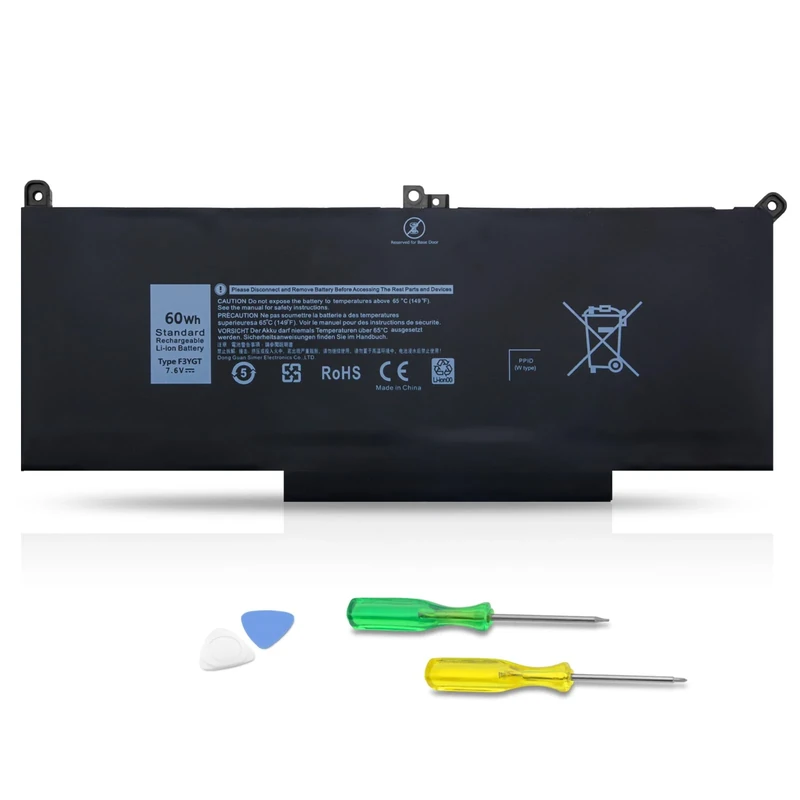 SLDYAPCX 60Wh F3YGT Replacement Laptop Battery Compatible With Dell Latitude 12 7000 7280 7290 13 7380 7390 P29S002 14 7480 7490 P73G002 E7480 E7280 E7290 DM3WC DM6WC