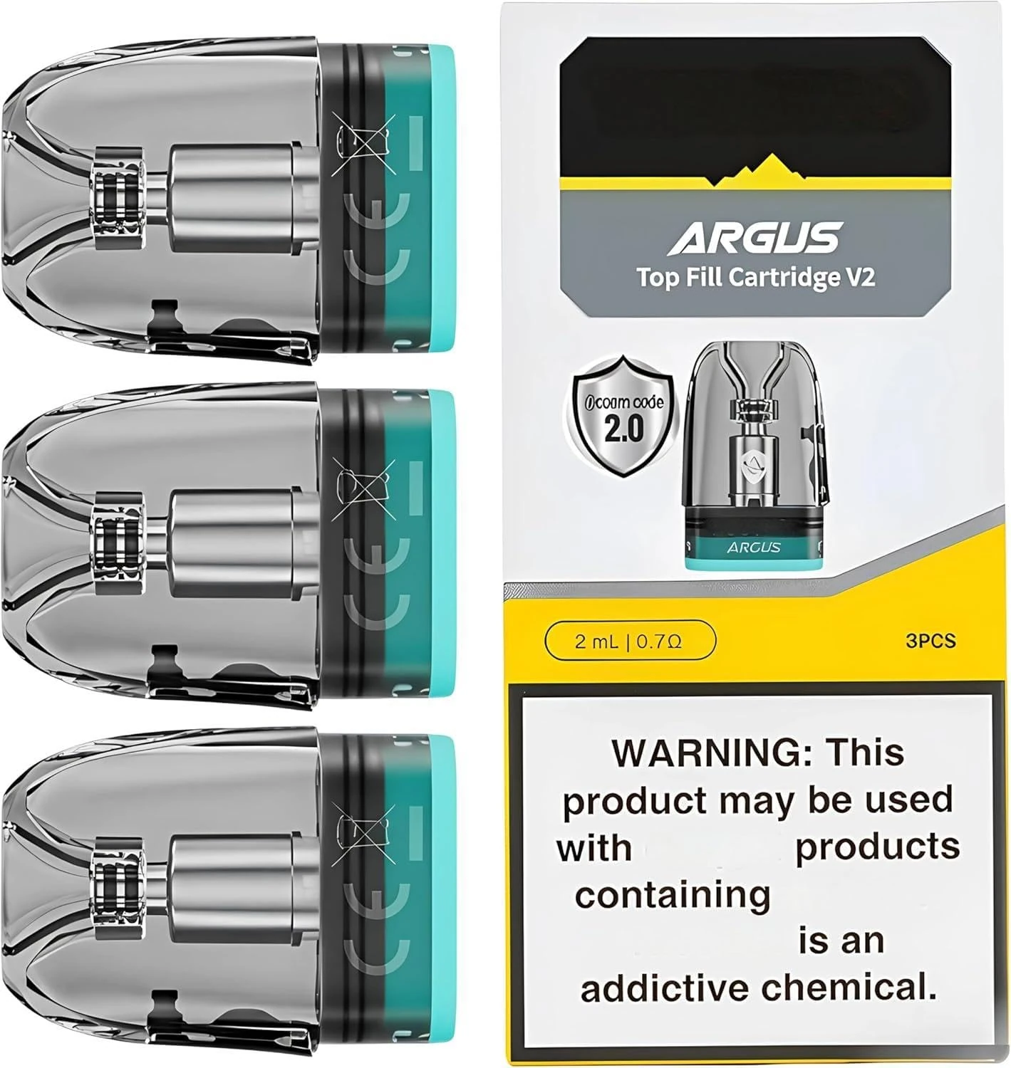Prismvape Pods For Voopoo Argus Pod Argus G G2 G3 Mini Z Z2 P1 P2 P1S A Klyc V2 Top Fill Replacement Pods Cartridge 0.7ohm 2ml