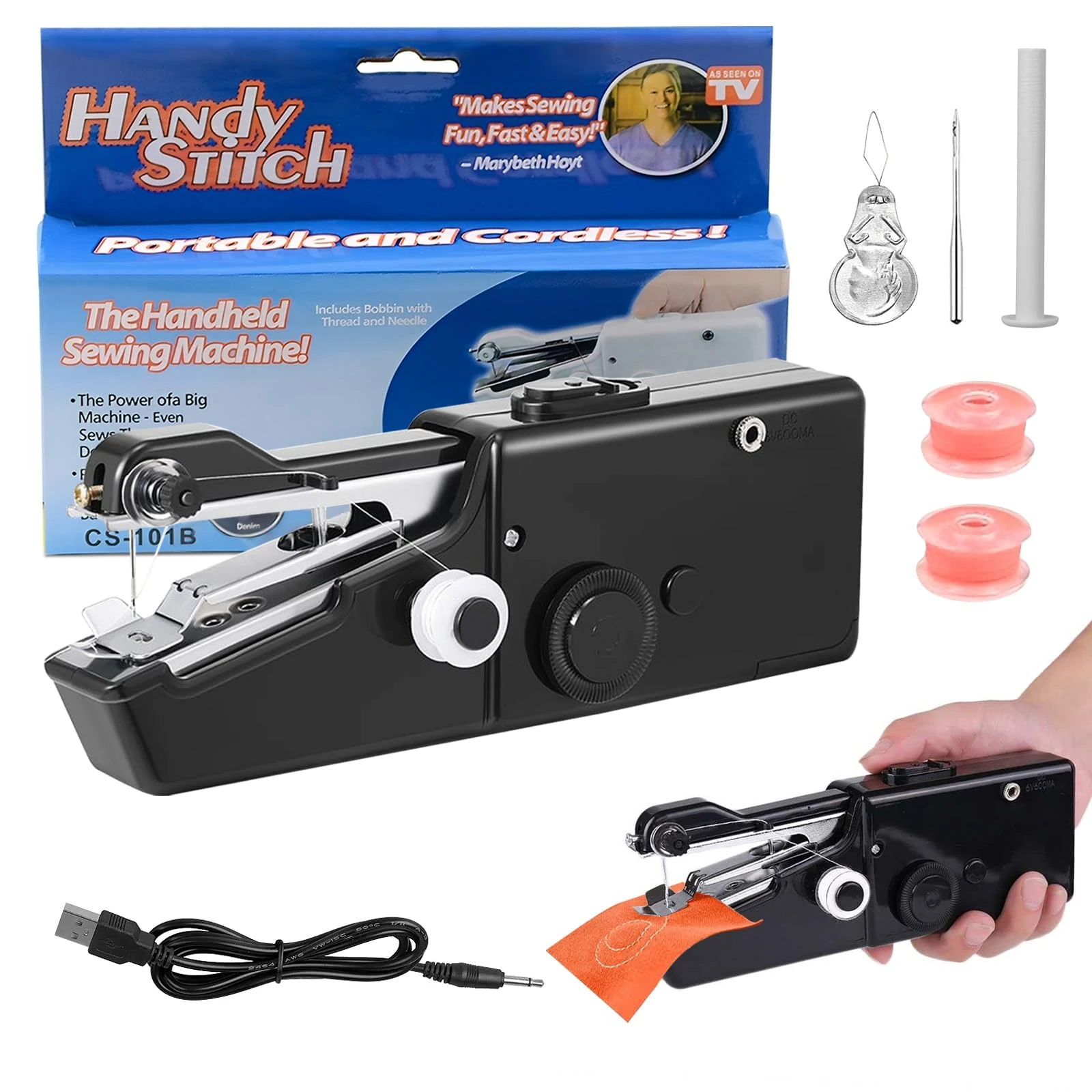 Yeqqzq Handheld Sewing Machine, Mini Portable Sewing Machine for Adult, Perfect for Adults, Beginners, and Quick Home Repairs