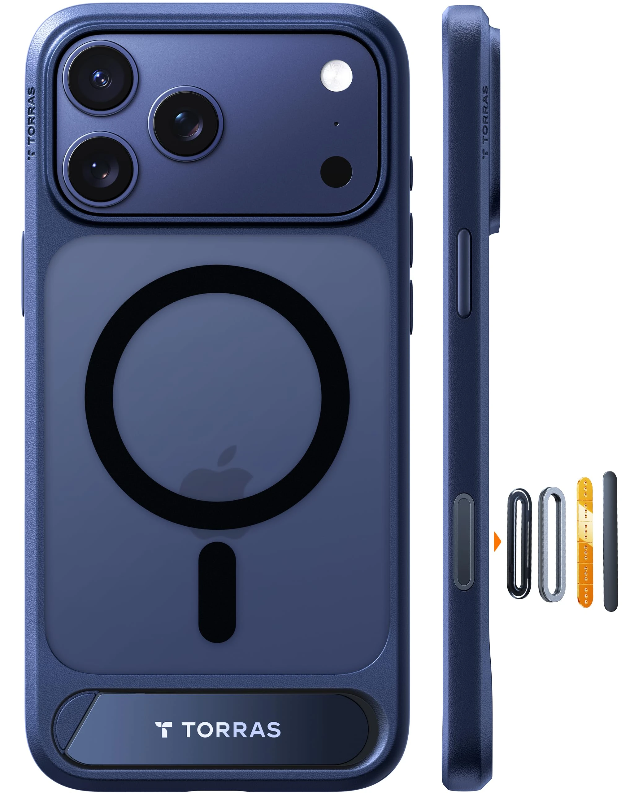 TORRAS Stand for iPhone 17 Pro Max Case – Durable Titanium Stand, Compatible with Magsafe, Camera Button Shield, 12FT Drop Protection for iPhone 17 Pro Max Cover – Navy Blue