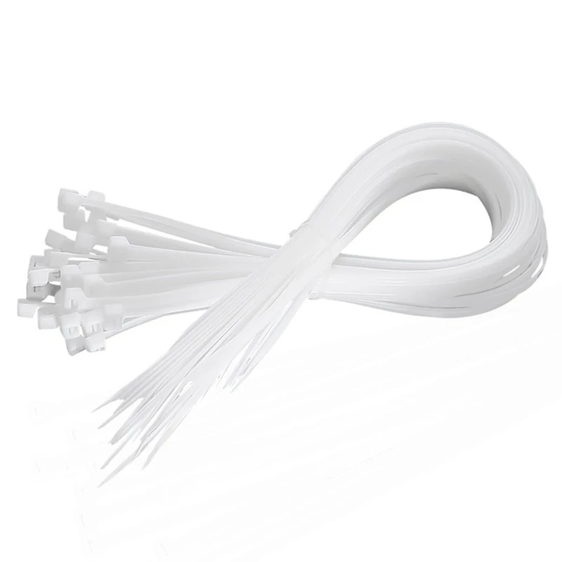 Cable Ties, 100PCS White Plastic Cable Ties 450mm×4.8mm, Heavy Duty Strong Nylon Premium Self Locking 17.72 inch/45cm, Extra Long Zip Tie Wraps for Tidy Wires Workshop Home & Garden